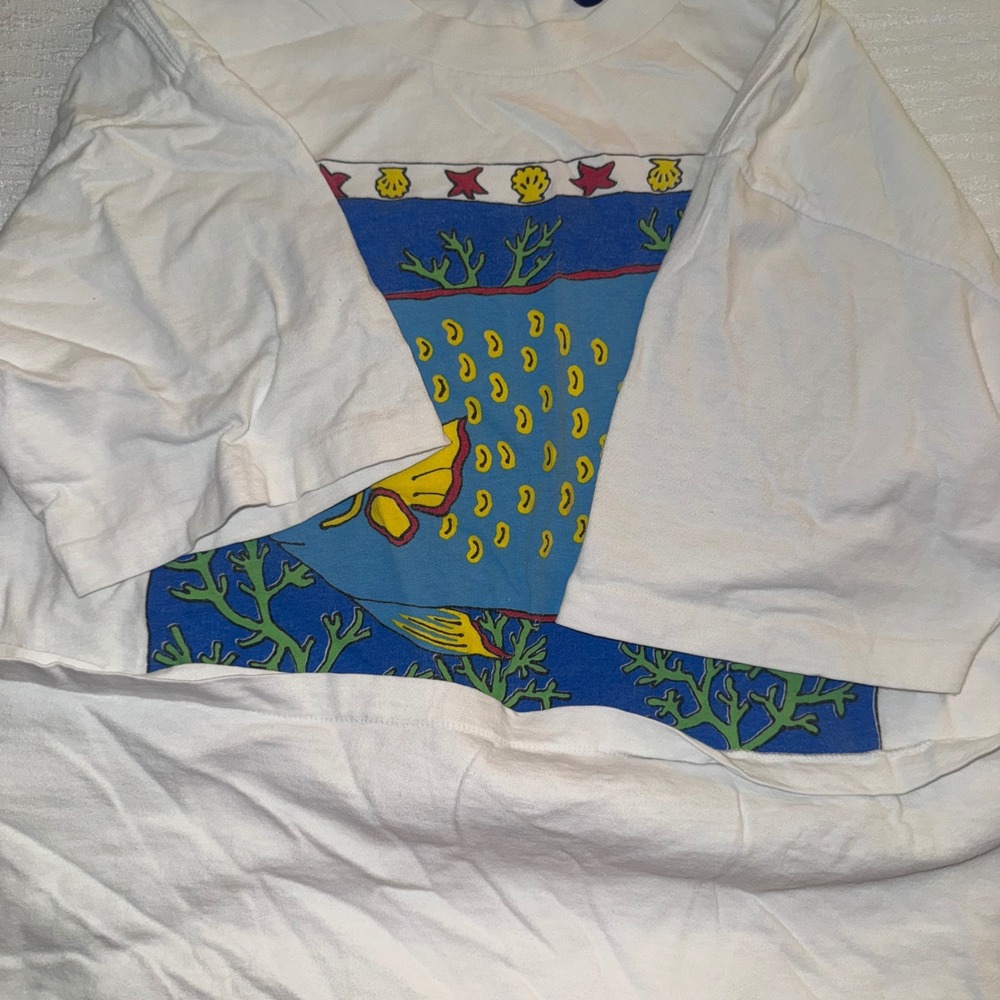 Vintage 90s Island Boyz Angel Fish‎ Jamaica T Shirt Mens XL White Graphic - Picture 3 of 5